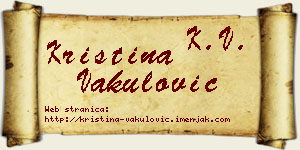 Kristina Vakulović vizit kartica